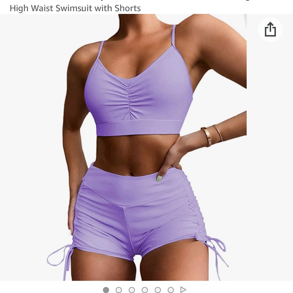 NWT Two Sets!!! Flowers Womens 2 Piece Bathing Suit with Shorts 💕